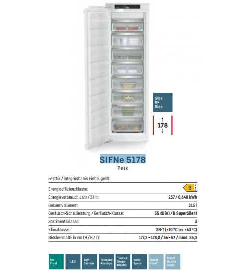 Liebherr利勃海尔 SIFNe 5178 嵌入式冷冻冰箱